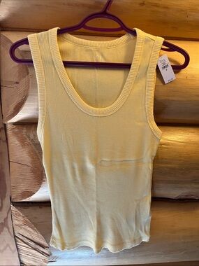 GAP Soft Yellow Ribbed Tank - Scoop Neck